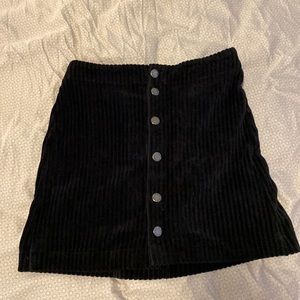 Z Supply, size XS, black-stretchy velvet skirt with buttons